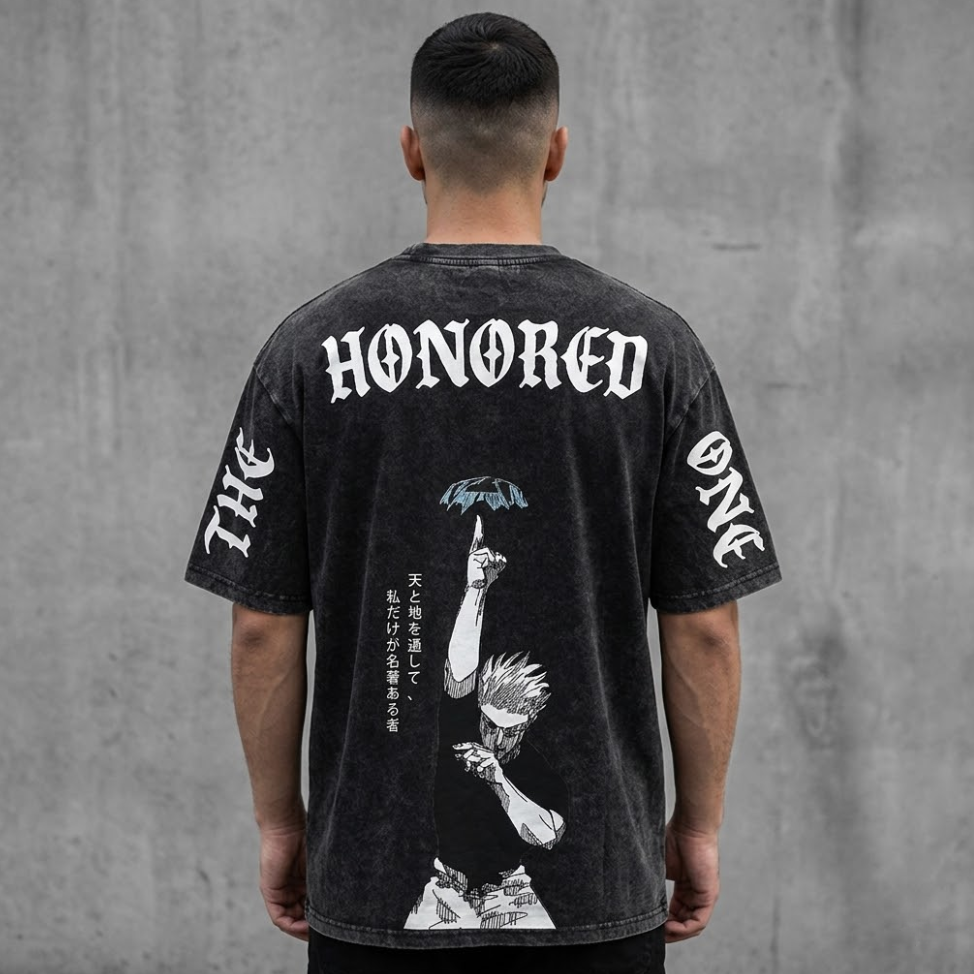 Jujutsu Kaisen Satoru Gojo Printed Unisex Washed T-Shirt