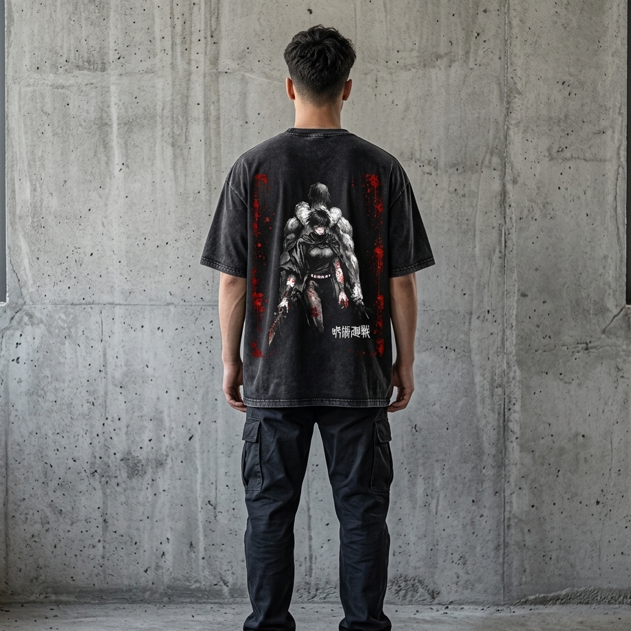 Jujutsu Kaisen Maki Zenin Printed Unisex Washed T-Shirt