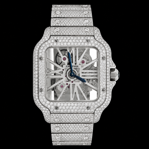 Moissanite skeleton Cartier Watch