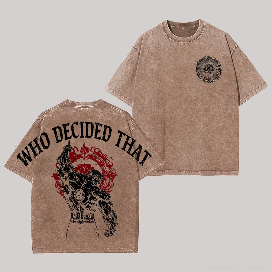 Seven Deadly Sins Printed Unisex Washed T-Shirt